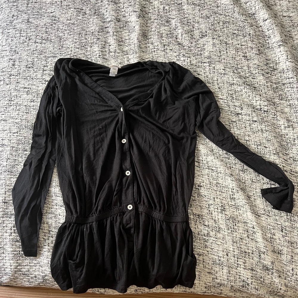 Eberjey Black Button-Down Intimate Top
